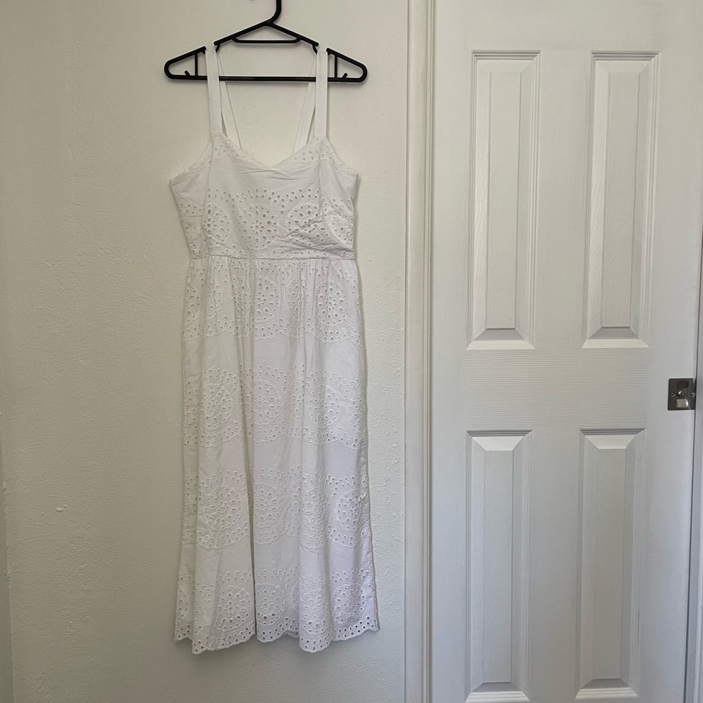 NWT white eyelet summer dress sz 12